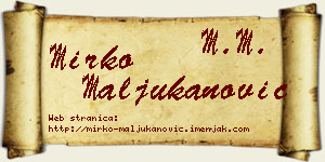 Mirko Maljukanović vizit kartica